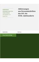 Abkurzungen Aus Personalschriften Des XVI. Bis XVIII. Jahrhunderts
