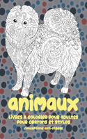 Livres à colorier pour adultes pour crayons et stylos - Conceptions anti-stress - Animaux