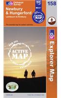Newbury and Hungerford: (Sheet 158 OS Explorer Map Active)