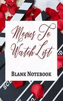 Movies To Watch List - Blank Notebook - Write It Down - Pastel Rose Red Black - Abstract Modern Contemporary Unique Art