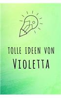 Tolle Ideen von Violetta: Unliniertes Notizbuch mit Rahmen für deinen Vornamen