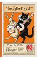 The Black Cat March 1896 5 Cents: The Black Cat Magazine: Vintage Halloween Ephemera Lined Notebook And Journal: Black Cat and White Rabbit / Hare Playing Banjos