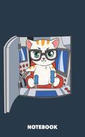 Notebook: Remote Controlled Cat 6 x 9 inch ruled - 120 pages for Creative Cat Lovers