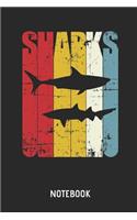Shark Notebook: Retro Shark Lined Journal for Women, Men and Kids. Great Gift Idea for All Sharks & Seventies Lover.