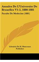 Annales De L'Universite De Bruxelles V1-2, 1880-1881