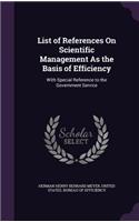 List of References on Scientific Management as the Basis of Efficiency