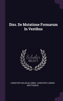 Diss. De Mutatione Formarum In Vestibus