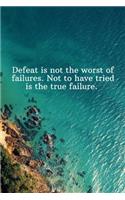 Defeat is not the worst of failures. Not to have tried is the true failure.