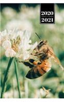 Bee Insects Beekeeping Beekeeper Week Planner Weekly Organizer Calendar 2020 / 2021 - Blooming White