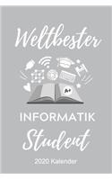 Weltbester Informatik Student 2020 Kalender: A5 Geschenkbuch ERFOLGSJOURNAL 2020 für Informatik Studenten - Programmierer - Geschenkidee Abitur Schulabschluss - Vorlesungsbeginn - Studium - Ers