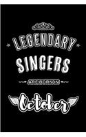 Legendary Singers are born in October: Blank Line Journal, Notebook or Diary is Perfect for the October Borns. Makes an Awesome Birthday Gift and an Alternative to B-day Present or a Card