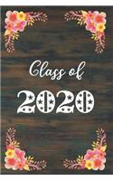 Class of 2020: Star Studded Pink & Yellow Flowers Blank Notebook for 2020 Senior Graduation Gift
