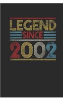 Legend Since 2002: Blank Lined Notebook (6" x 9" - 120 pages) Birthday Themed Notebook for Daily Journal, Diary, and Gift