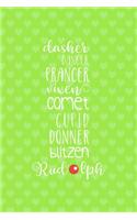 Dasher Dancer Prancer Vixen Comet Cupid Donner Blitzen Rudolph