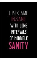 I Became Insane With Long Intervals Of Horrible Sanity