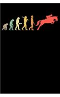 Reiter Notizbuch: A5 Kariert 108 Seiten - Retro Springreiten Evolution Notizheft - Geschenk für Reiter