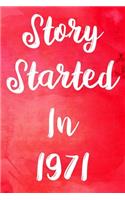 Story Started In 1971: The perfect gift for a birthday - unique personalised year of birth journal!