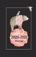 2020-2021 Planner: Cute Bear Gift - 2-Year Large Planner (Jan 2020-Dec 2021) with Holidays - 2-Page Monthly Calendar Views - Record Passwords, Phone Numbers, Birthdays