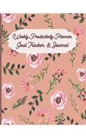 Weekly Productivity Planner, Goal Tracker & Journal