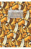 Notizbuch A5 Muster Zeichnung Banane Banannen Frucht Banans Obst