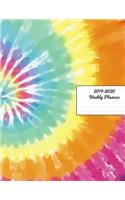 2019 - 2020 Weekly Planner: Cute Glossy Yellow Orange Blue Purple Pattern Design Tie Dye Cover January 2019 - December 2019 Plan Weeks, Set Goals & Get Things Done Datebook Cal