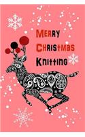 Merry Christmas Knitting: Black Patchwork Deer Journal Diary: 6 x 9 Blank 100 Pages Lined Planner for Keeping a Personal Reflection, Sketching or Jotting Down Favorite Dreams