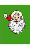 Vintage Santa Claus Notebook Green 8.5 X 11 (150 Pages)