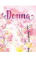 Donna: Personalized Journal - A Pink Cherry Blossom Diary
