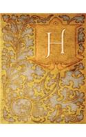 Monogram "H" Sketchbook: Blank Art Pad Notebook Journal(8 Monogram Nouveauone 150 Sketch)