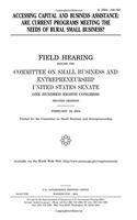 Accessing Capital and Business Assistance