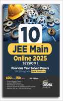 10 JEE Main Online 2025 Session I Previous Year Solved Papers (All sittings) with Rank Predictor 4th Edition | PYQs for Physics, Chemistry & Mathematics | Mock Tests