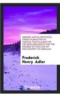 Herder and Klopstock