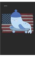 seal hat: riding skateboard USA flag 4th of July Lined Notebook / Diary / Journal To Write In 6x9 for Independence Day or 4th of July