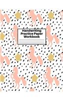 Handwriting Practice Paper Workbook: Cute Unicorn Matte Cover Large 8.5 x 11 Blank Lined Sheets Journal Notebook for Writing Improvement Exercises - Perfect for Preschool, Kindergarten,