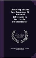 Diss.Inaug. Sistens Iuris Communis Et Germanici Differentias in Doctrina de Fideicommissis