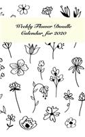 Small Weekly Flower Doodle Calendar for 2020
