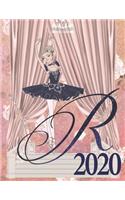 2020 Weekly Planner - Ballerina Princess Monogram Initial Letter 