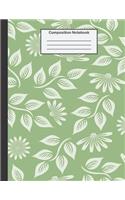 Composition Notebook: College Ruled - 8.5 x 11 Inches - 100 Pages - Green Tone Design