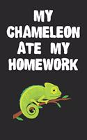 My Chameleon Ate My Homework Notebook: Cool Chameleon Gift Journal For Boys Girls Men Women and Adult Lizard Lovers