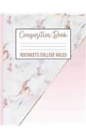 Composition Book: Rose Gold Pink and Marble Journal