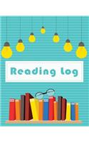 Reading Log: Books on Shelf Style Reading Lover Journal Book Size 8x10 Inches 104 Pages