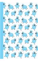 Sketchbook: Baby Sheep (Blue) 6x9 - Blank Journal with No Lines - Journal Notebook with Unlined Pages for Drawing and Writing on Blank Paper