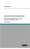 Sachunterricht als Anfangsunterricht