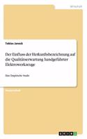 Der Einfluss der Herkunftsbezeichnung auf die Qualitätserwartung handgeführter Elektrowerkzeuge: Eine Empirische Studie