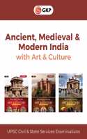 GKP Ancient, Medieval & Modern India with Art & Culture for UPSC, State PCS Exams | Set of 3 Books | Flow Charts, Tables & Images