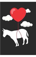 Valentine's Day Notebook - Valentine's Day Gift for Animal Lover - Valentine's Day Donkey Journal - Donkey Diary