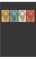 Notebook: Ice Cream Cone Retro Vintage Gift Dot Grid 6x9 120 Pages Journal