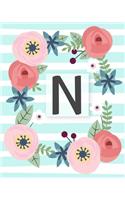 N: Monogram Initial Weekly Planner. Monthly Calendars, Daily Schedule, Important Dates, Goals and Thoughts all in One!