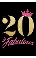 20 & Fabulous: vingtième partie 20. Anniversaire 1999 20 ans contralto 120 régné pages journal calepin - 120 pages fêtes message journal intime - jalon bloc-notes 