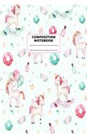 Composition Notebook: Unicorn Journal for Girls, Teen and Women Cute Matte Cover Design with Blank Lined Interior College Ruled (Great as Party Favors, Gifts, Diary, Jour